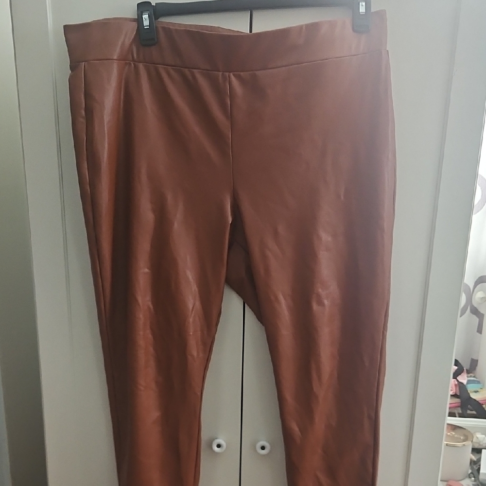 Women's Brown Leather Pants